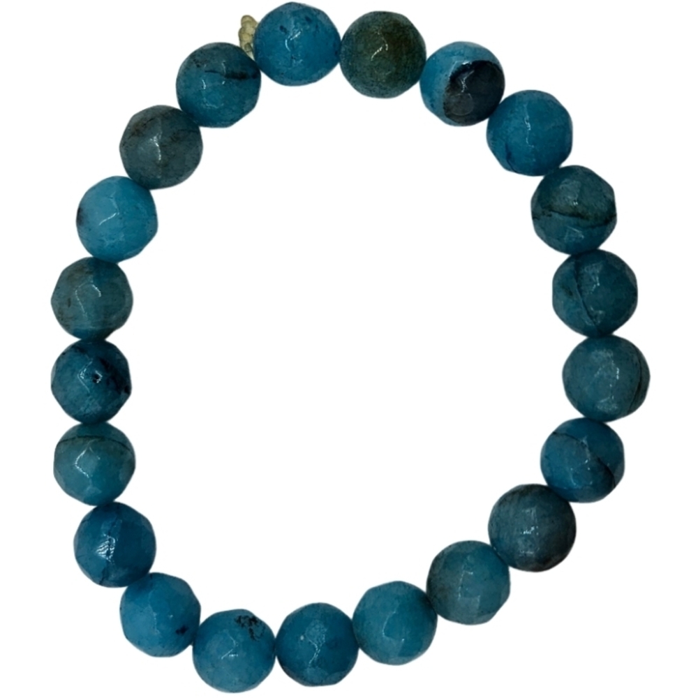 Elegant Blue Apatite Handmade Beaded Bracelet